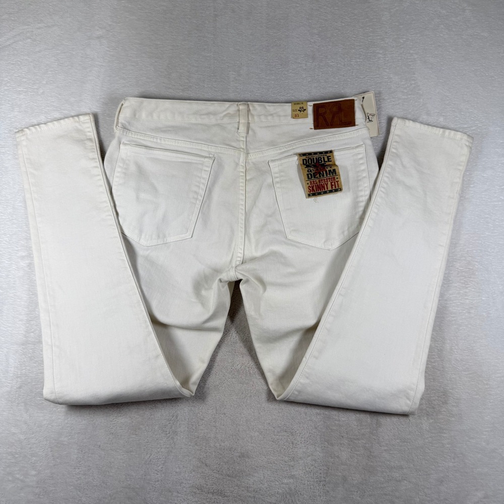 Double RL RRL White Stretch Skinny Fit Jeans 31 NWT